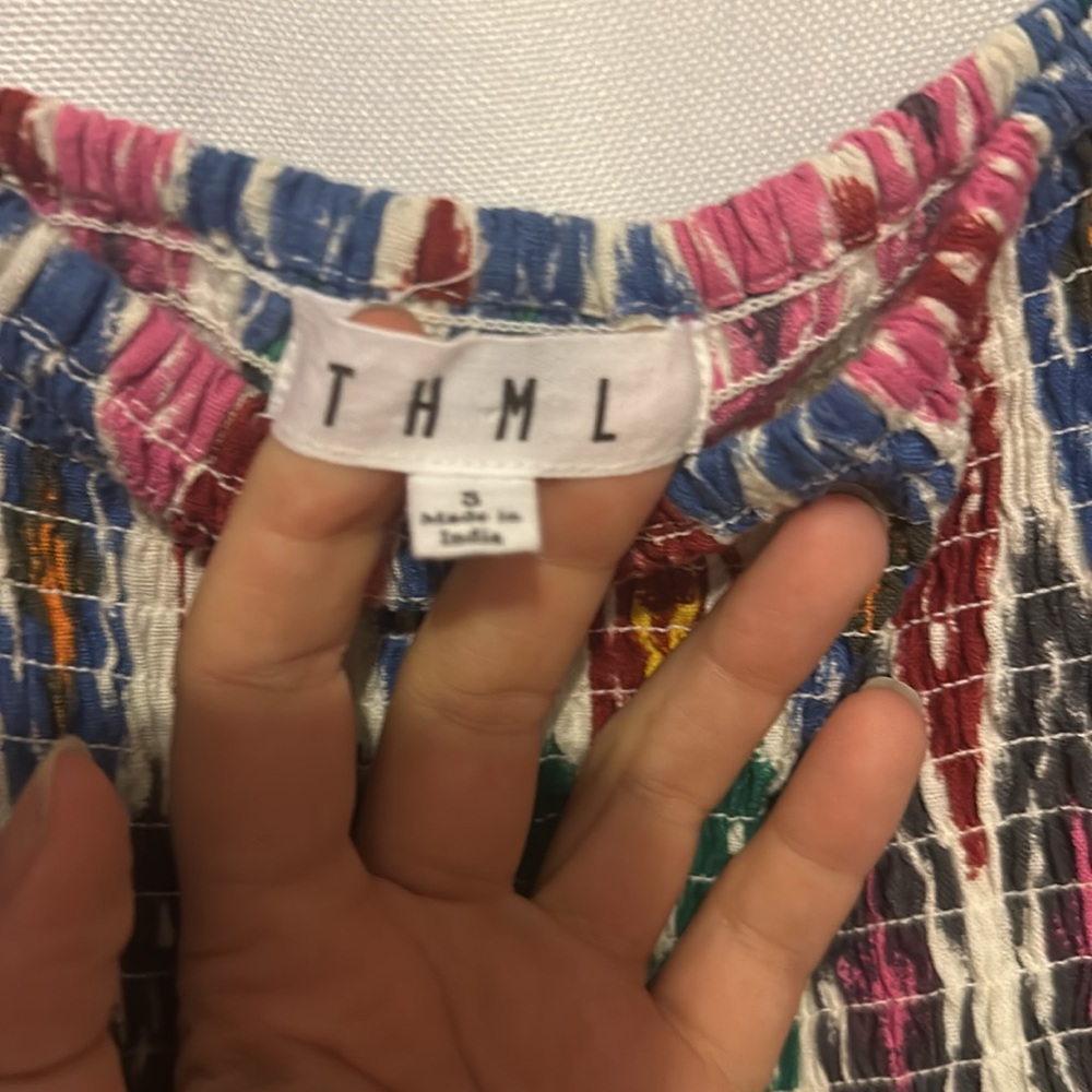 Thml Multicolored Patterned Midi Dress Size Small… - image 5